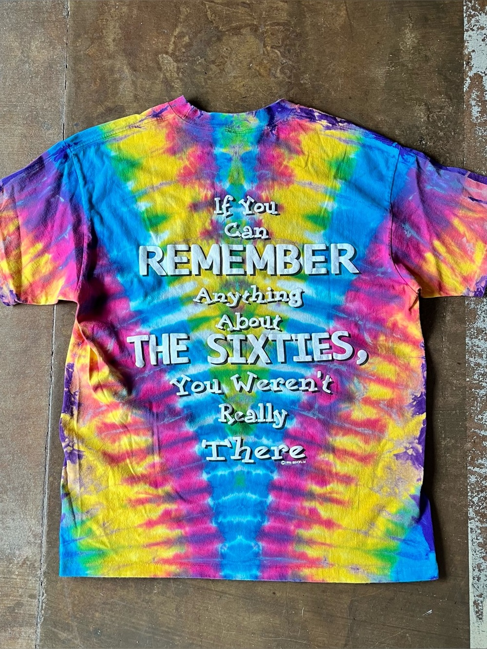 Vintage 1995 Rock n' Roll Hall of Fame Remeber the 60s Tie Dye Tee Single Stitch